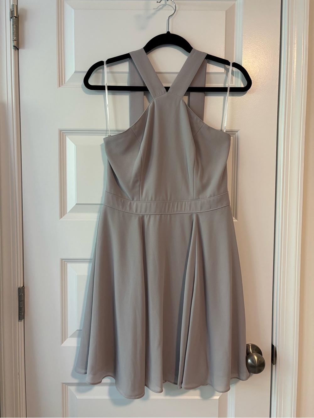 Lulu’s Light Gray Halter Skater Dress M